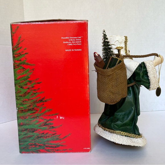 Clothtiques Possible Dreams 1988 Toy Sack Santa Green Robe 713042 Santa Figurine - Picture 4 of 16